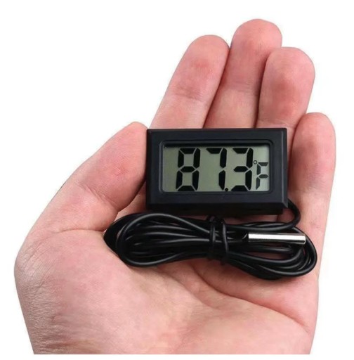 ELEKTRONICKÝ PRESNÝ LCD DIGITÁLNY TEPLOMER SO SONDA ČIERNA 100cm