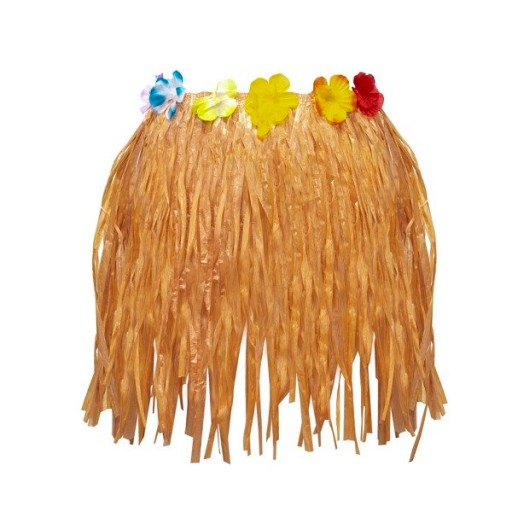 HAWAJSKÁ SUKŇA S KVETMI HAWAII 40 CM BÉŽOVÁ