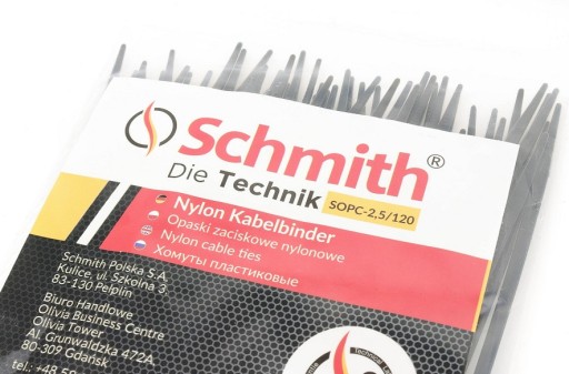 VIAZAČ NA KABEL 2,5x120 NYLON ČIERNA 100 ks SCHMITH