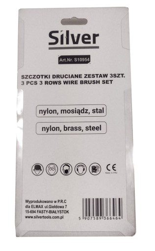 SADA 3 DRÔTENÝCH KEFIEK, MOSADZ, NYLON, 3 ks