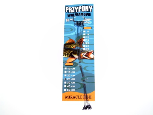 Sada volfrámových nadväzcov 10ks 25cm 20kg zubáč