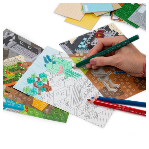 Omaľovánka + kreatívna mozaika pre chlapca MINECRAFT KIDEA set
