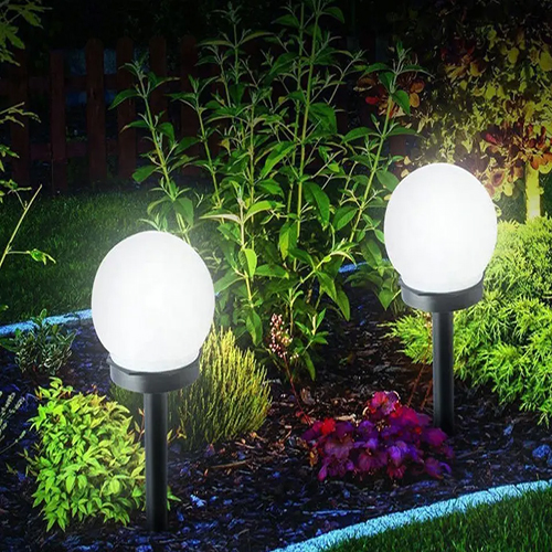 Solárne záhradné svietidlá, LED guľa, biele, 15 cm, pre záhradnú tyč