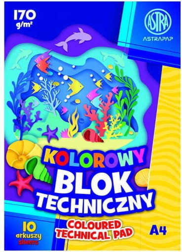ASTRA farebná technická podložka 10 listov A4 170g školská x 3 KS
