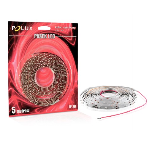LED pás 12V 5m IP20 červený Polux