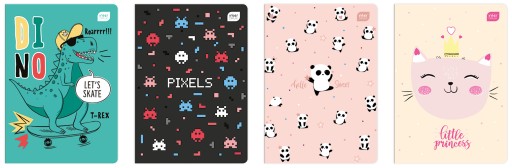 INTERPRINT ŠKOLSKÝ ZÁPISNÍK 16 listov 3 riadky farba PANDA CAT mix