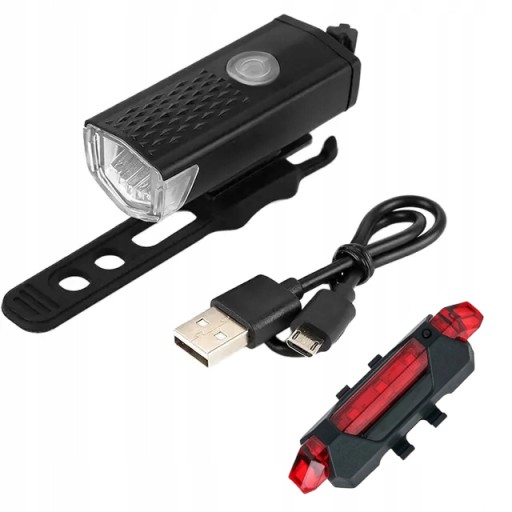 CYKLISTICKÁ LAMPA PREDNÉ ZADNÉ LED SVETLO NA RIADITEĽ BICYKLA JASNÉ VÝKONNÉ USB