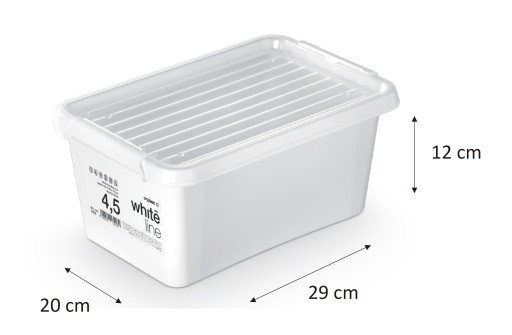 ORGANIZÉR BOX KONTAJNER S viečkom 4,5 l biely