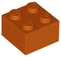 LEGO 3003 BRICK 2x2 tmavo oranžová NOVINKA (1g)