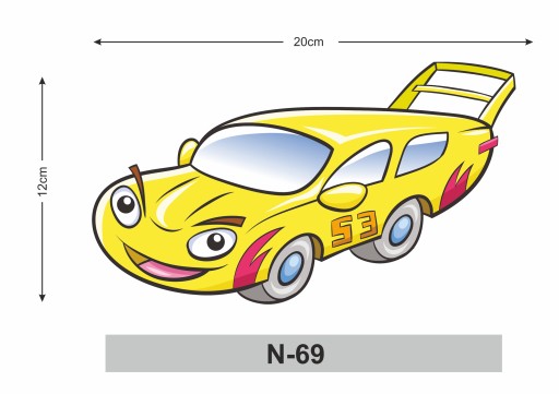 Detská samolepka na stenu auto 20x12cm
