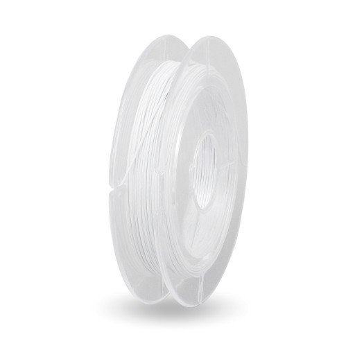 Oceľové lano na šperky s nylonovým poťahom, biely dym, 0,38 mm, 10 m/ cievka