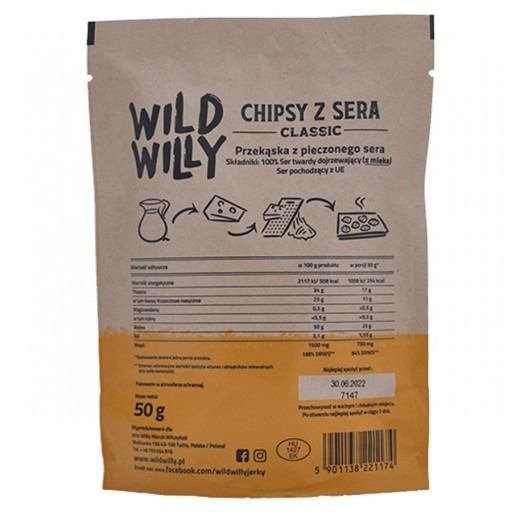 Zrejúce syrové lupienky WILD WILLY Classi 50G