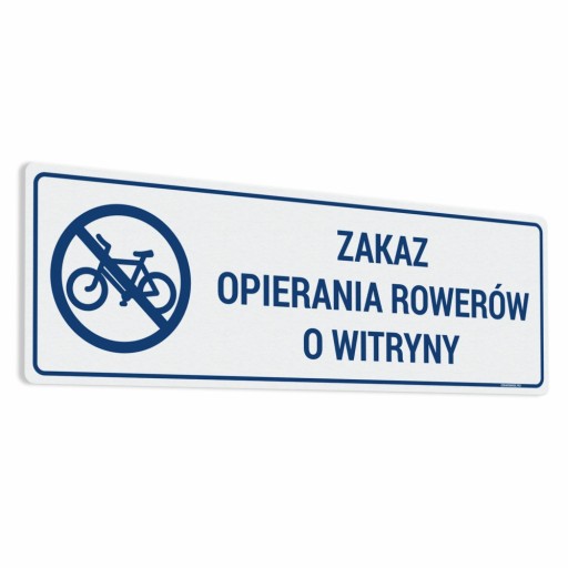 Zákaz nakláňania bicyklov na vitrínach - nálepka 10x30
