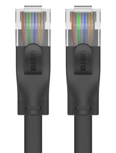 Unitek čierny plochý UTP Ethernet Cat.6 sieťový kábel 10m 1Gbps