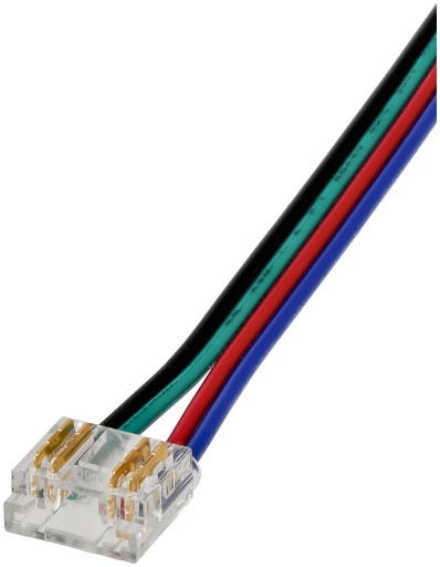 Rýchly konektor pre pásik RGB 4 KOLÍKY 10 mm LATCH Páska - páska