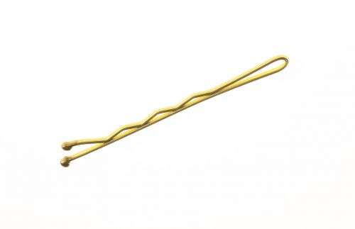 Iza barrettes, krimpované, zlaté, 2 loptičky, 5 cm, 100 ks
