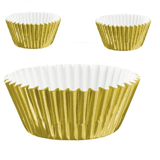 Košíčky na muffiny, ZLATÉ formičky na košíčky, sada 100 ks