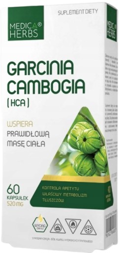 Medica Herbs Garcinia Cambogia 60 kapsúl Chudnutie Kontrola chuti do jedla Metabolizmus