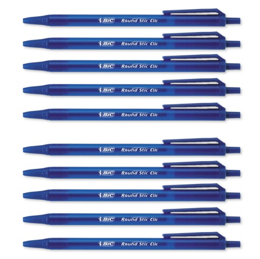 BIC pero okrúhle Stic Click 1mm modré 10ks