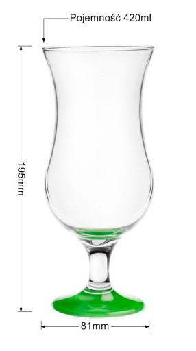 ZELENÝ KOKTEJL POHÁR 420ml PIVO ŠŤAVNÝ NÁPOJ