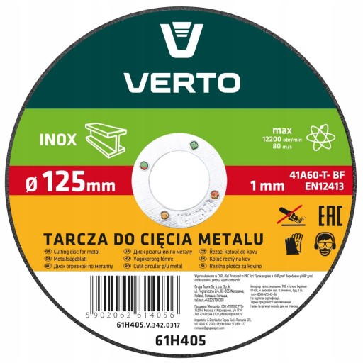Rezný kotúč na kov 125x1,0x22,2 mm 61H405