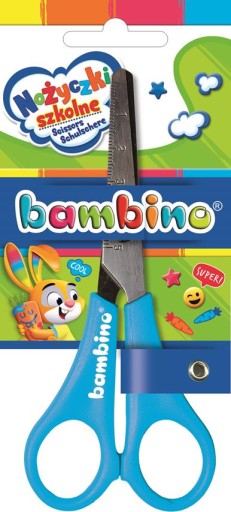 Školské nožnice s mierkou a pravítkom Bambino