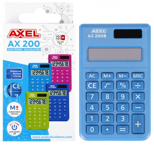 KALKULAČKA MODRÁ AXEL AX-200B