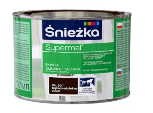 ŚNIEŻKA Olej-ftalát Bronzová kontrola. RAL8017 Poł 0,2L