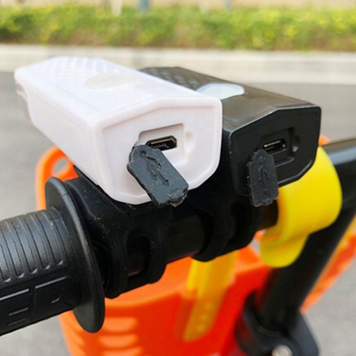 BICYKEL PREDNÉ SVETLO LED USB BATÉRIA S RUKOVOU PREDNÁ BIELA ZD41E