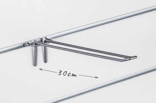 Lamelový dvojitý háčik, strieborný drôt, 25 cm