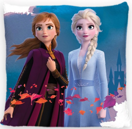 Zamatová obliečka na vankúš 40x40 Frozen Anna Elza Olaf, obojstranná