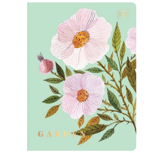 Zápisník A5, mriežka, 60k, kvety HS GARDEN Interprint