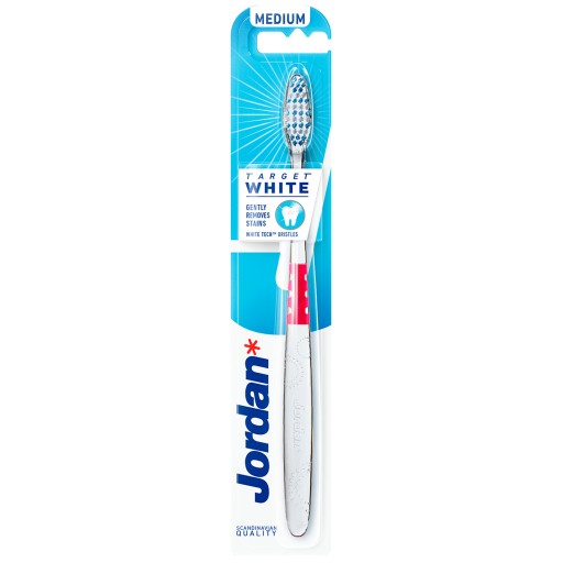 JORDAN TARGET WHITE bieliaca zubná kefka MEDIUM stredná 1 ks.