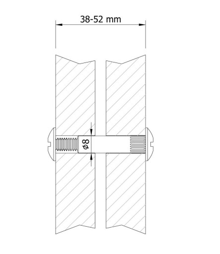 10 x nábytkové spojky fi8 mm M6 (38-52 MM) pre skrinky