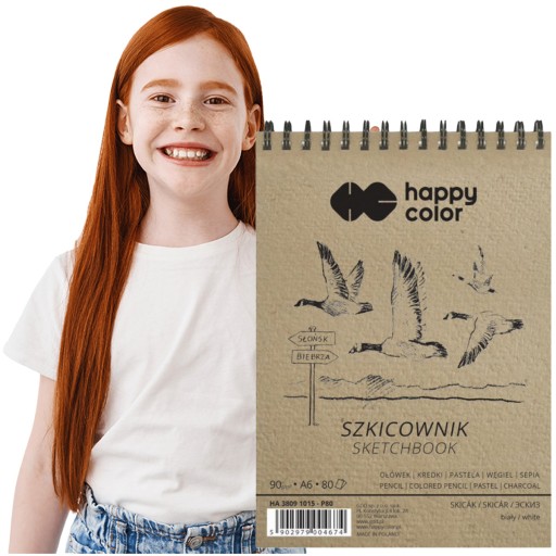 ŠPIRÁLOVÝ NÁKČET VTÁČKY A6, BIELY, 80 ARK, 90G, HAPPY FARBA