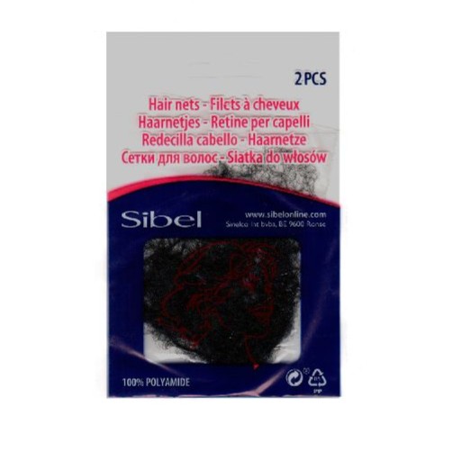 SIBEL tenký sieťovaný drdol - čierny 2 ks