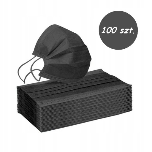 Ochranná maska čierna 100 ks.