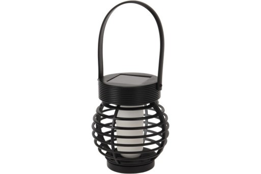 Solárny/LED lampáš 11 cm čierny