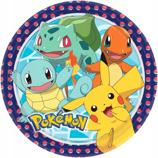 POKEMON TANIERE PAPIEROVÉ okrúhle 23CM 8KS
