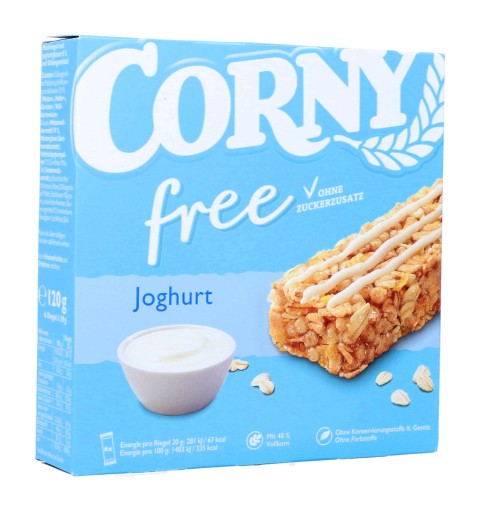 CORNY tyčinka BEZ CUKRU Prírodný jogurt 6 kusov DE