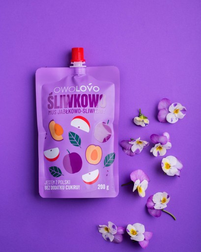 Owolovo jablkovo-slivková pena Śliwkowo 200g