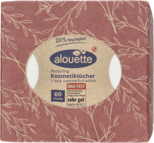 ALOUETTE Recyklačné kozmetické obrúsky 3-vrstvové 60 ks