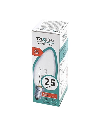 Tradičná žiarovka na sviečku 230V E14 25W TR