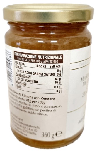 Citrónový džem Citrón so zázvorom - PRÍCHUŤ SICÍLIE 360 gr