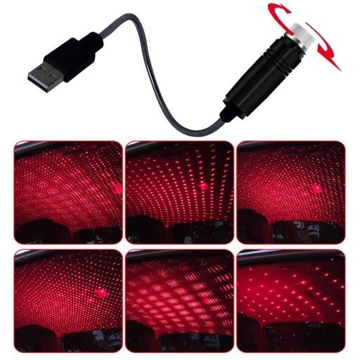 AUTOPROJEKTOR INTERIÉR AUTA USB LASER DARČEK PRE OVLÁDAČ LED LED