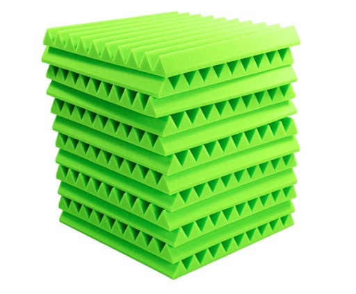 3D akustický nástenný panel, ZELENÝ absorbér, trojuholník, nástenný panel