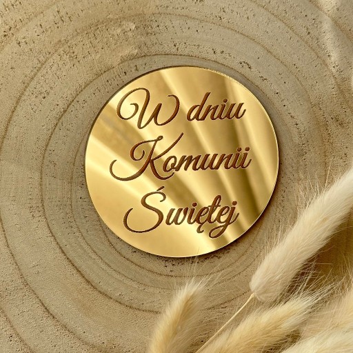 V deň svätého prijímania 6cm gravírovaný kruh, kruh z plexiskla, zlaté zrkadlo