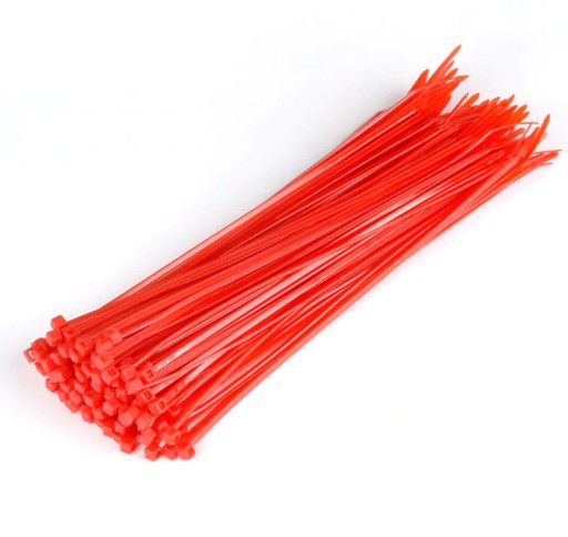 Sťahovacie pásky 200x4,8mm červené 100 ks