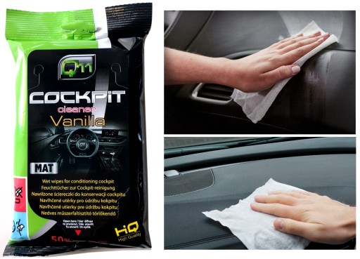 30 x VLHČENÉ Utierky ČISTIACE Utierky do kokpitu na auto Q11 VANILKA