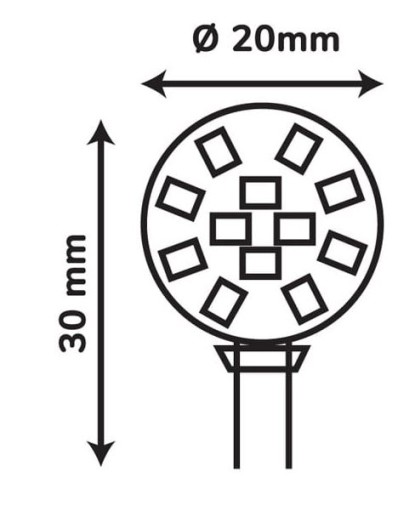 LED žiarovka G4 2W 12V DC teplá 3000K malá